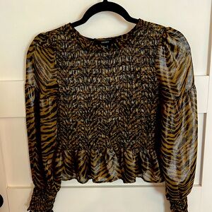 Forever 21 long sleeve shimmer tiger shirt. Prefect for game day!